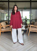 Maroon Bliss Kurta Set – Elegant Screen Printed Ethnic Wear