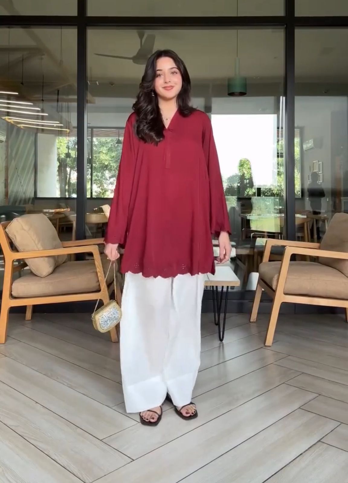 Maroon Bliss Kurta Set – Elegant Screen Printed Ethnic Wear