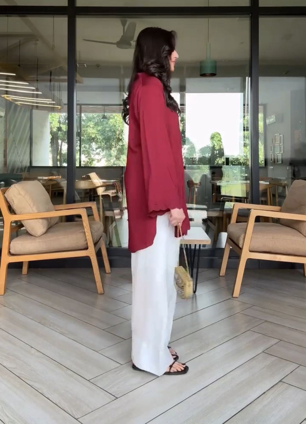 Maroon Bliss Kurta Set – Elegant Screen Printed Ethnic Wear