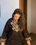 Chic Black Pure Cotton Screen Printed Co-ord Set