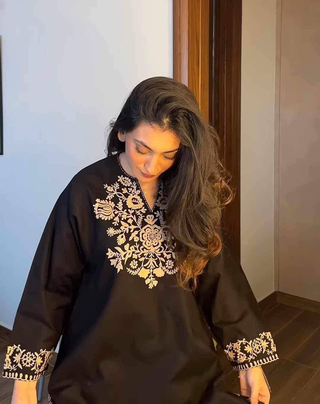 Chic Black Pure Cotton Screen Printed Co-ord Set