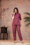 Dusty Rose Cotton Pintex Co-ord Set