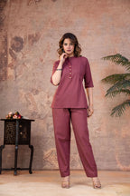 Dusty Rose Cotton Pintex Co-ord Set