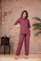 Dusty Rose Cotton Pintex Co-ord Set