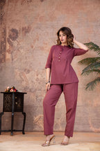 Dusty Rose Cotton Pintex Co-ord Set